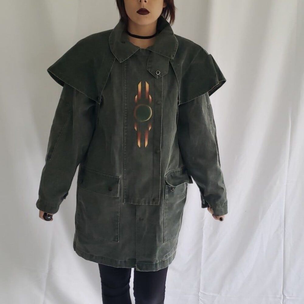 90s Denim Painted Australian Outback Collection Oversize Coat‎